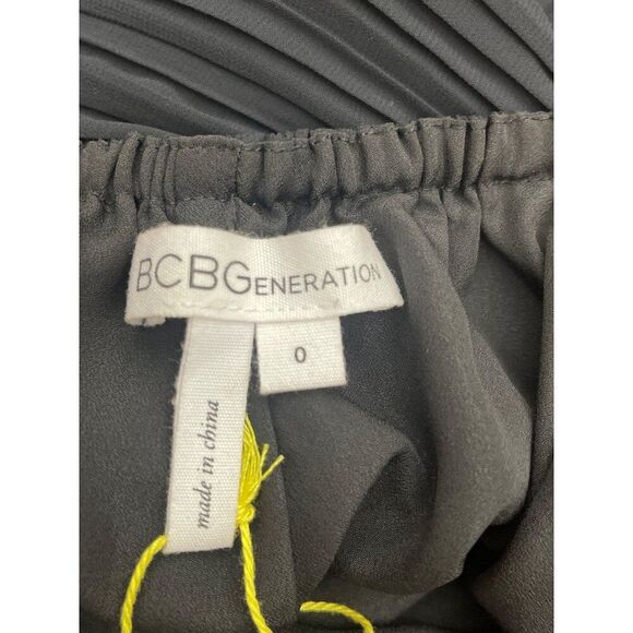 BCBGENERATION Women Black Accordion Pleat Halter Maxi Dress Size 0 - Picture 7 of 8